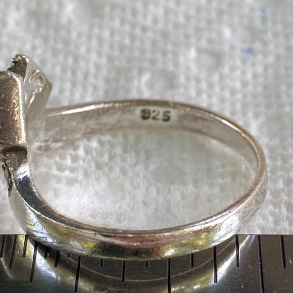 MO onyx and marcasite wrap-around sterling silver ring - Picture 7 of 7